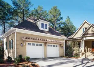 Modern house with two garage doors